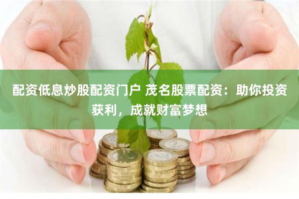 配资低息炒股配资门户 茂名股票配资：助你投资获利，成就财富梦想